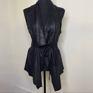 ZARA Woman Faux Suede Effect Sleeveless Wrap Vest